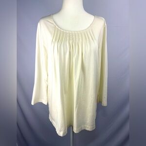 Lands End plated pull over white/cream knit top women’s size M/P